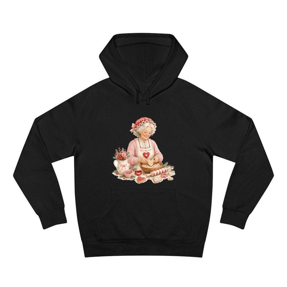Nan Baking Christmas Biscuits personalised Christmas hoodie in black