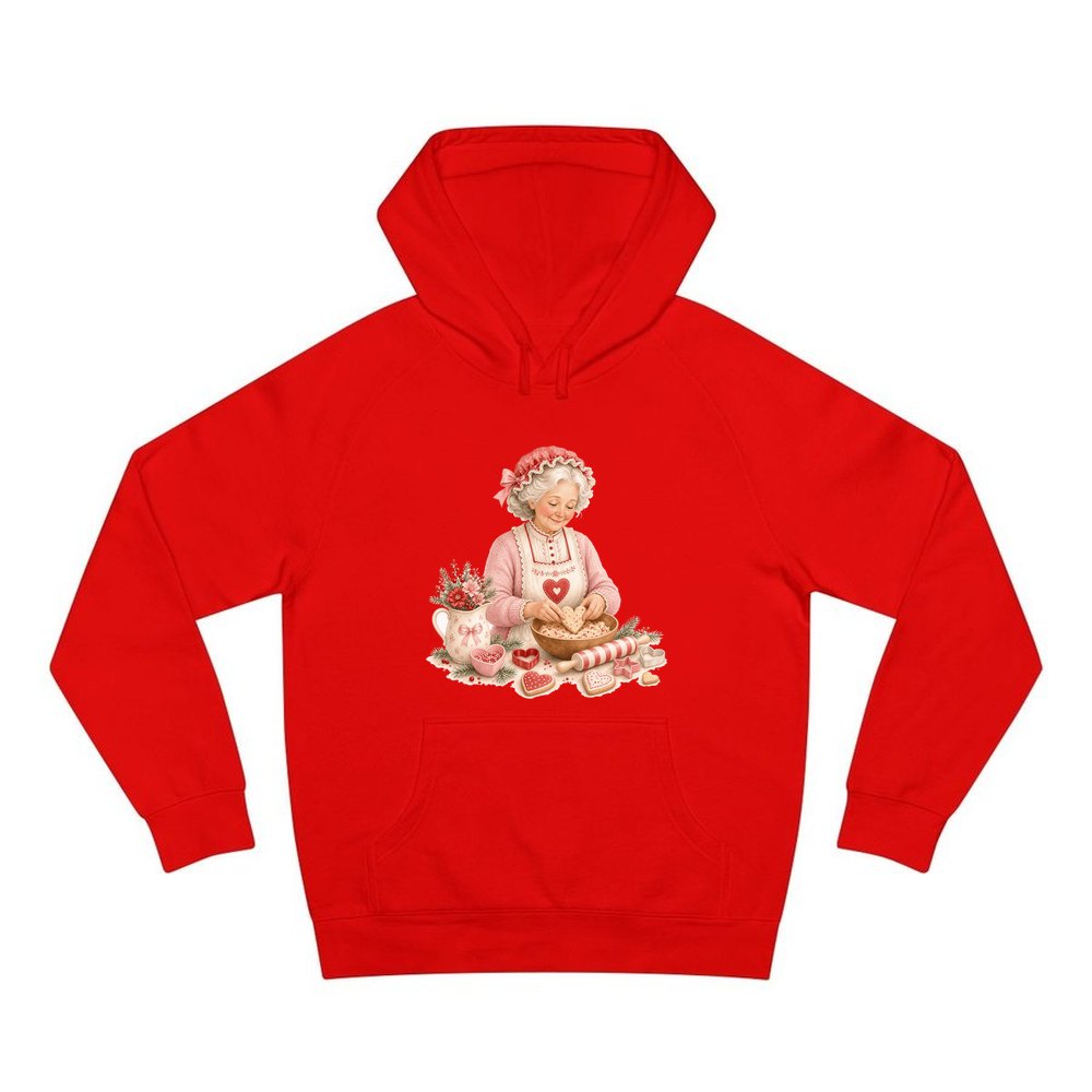 Nan Baking Christmas Biscuits personalised Christmas hoodie in red