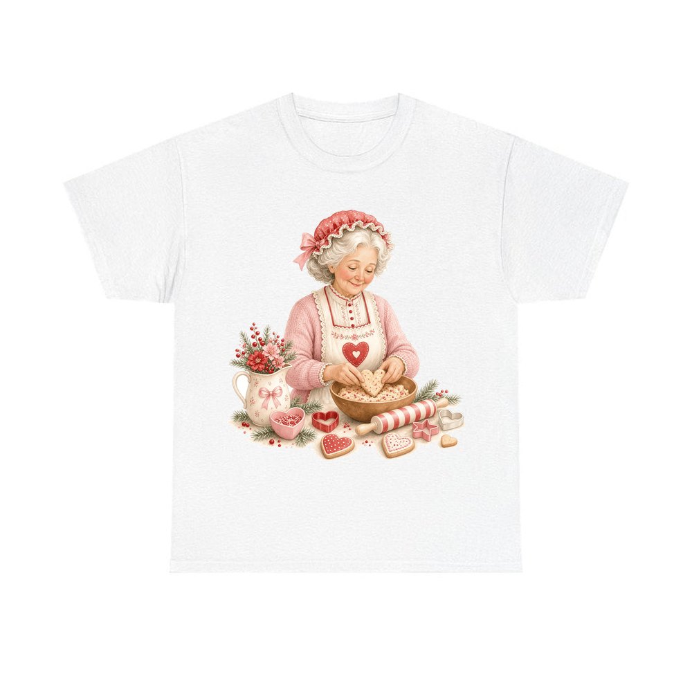 Nan Baking Christmas Biscuits personalised Christmas T-shirt in white