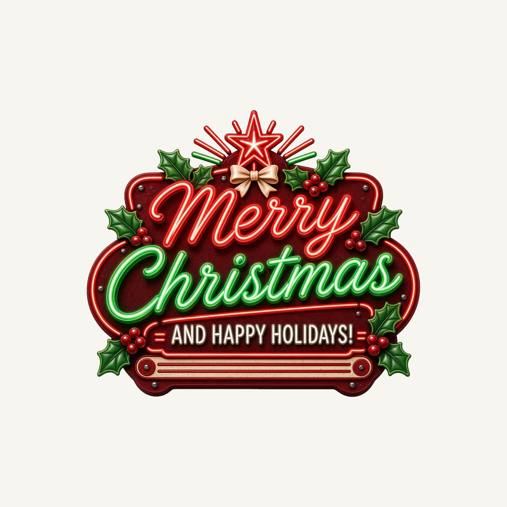 Neon Christmas Sign Personalised Kids and Baby Christmas Tee