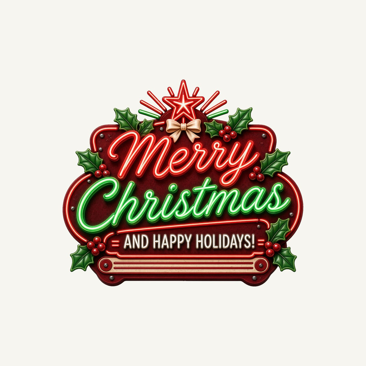 Neon Christmas Sign Personalised Kids and Baby Christmas Tee