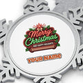 Neon Christmas Sign Personalised Pewter Christmas Ornament