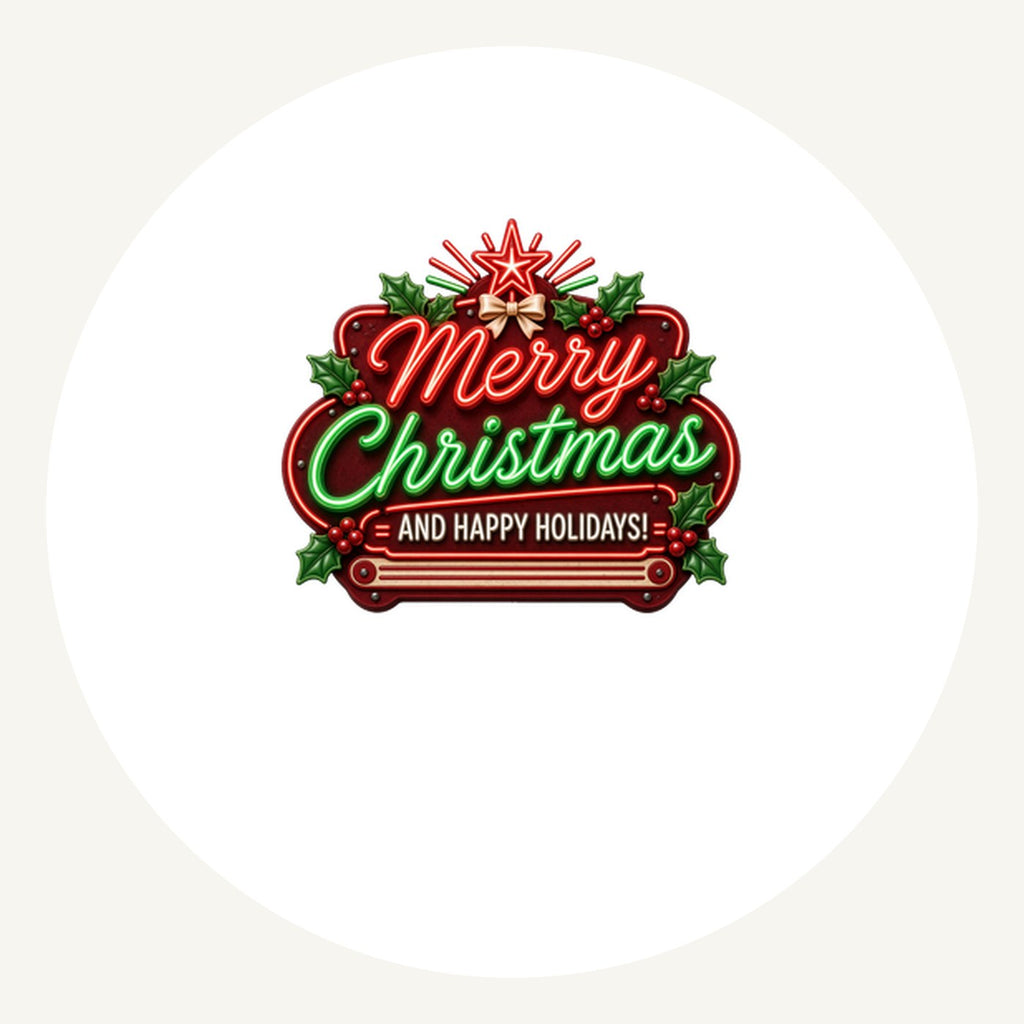 Neon Christmas Sign Personalised Pewter Christmas Ornament