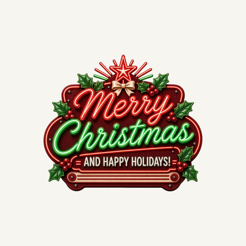 Neon Christmas Sign Personalised Christmas T-Shirt and Hoodie