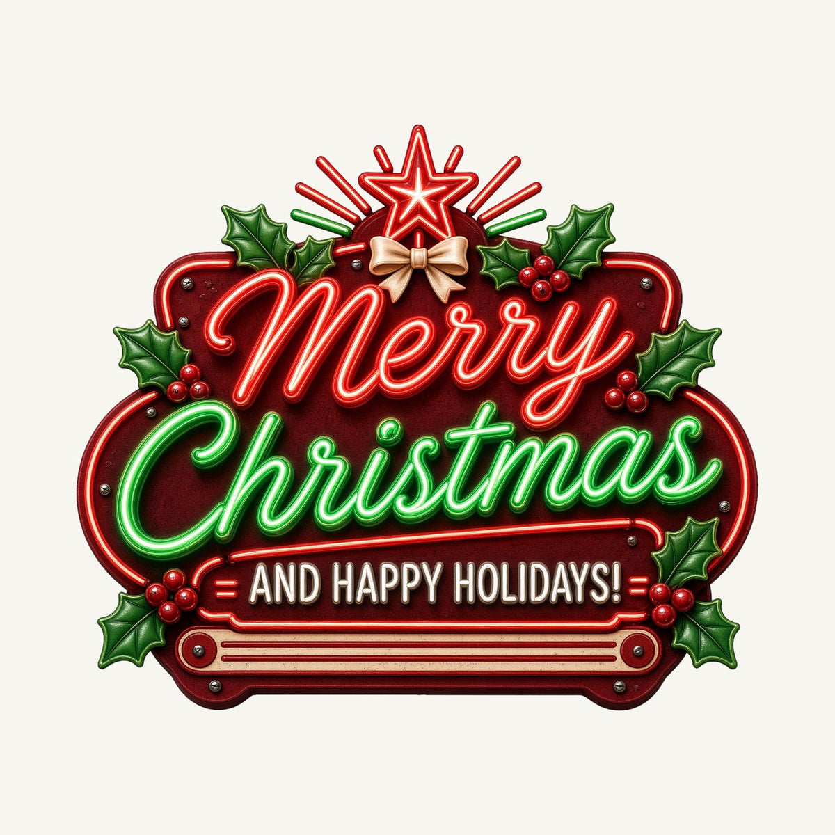 Neon Christmas Sign Personalised Santa Sack