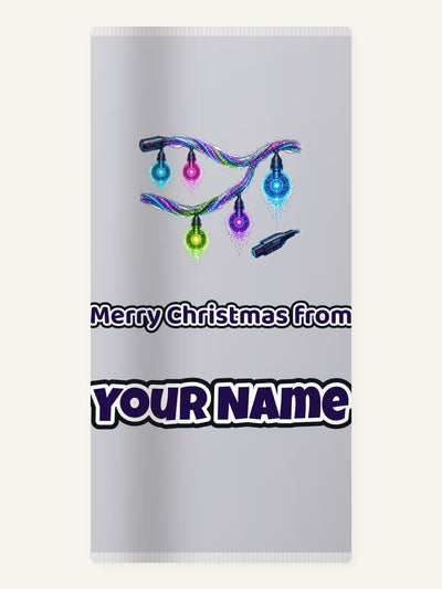 Neon Circuit Fairy Lights Personalised Beach Towel