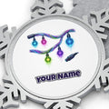 Neon Circuit Fairy Lights Personalised Pewter Christmas Ornament