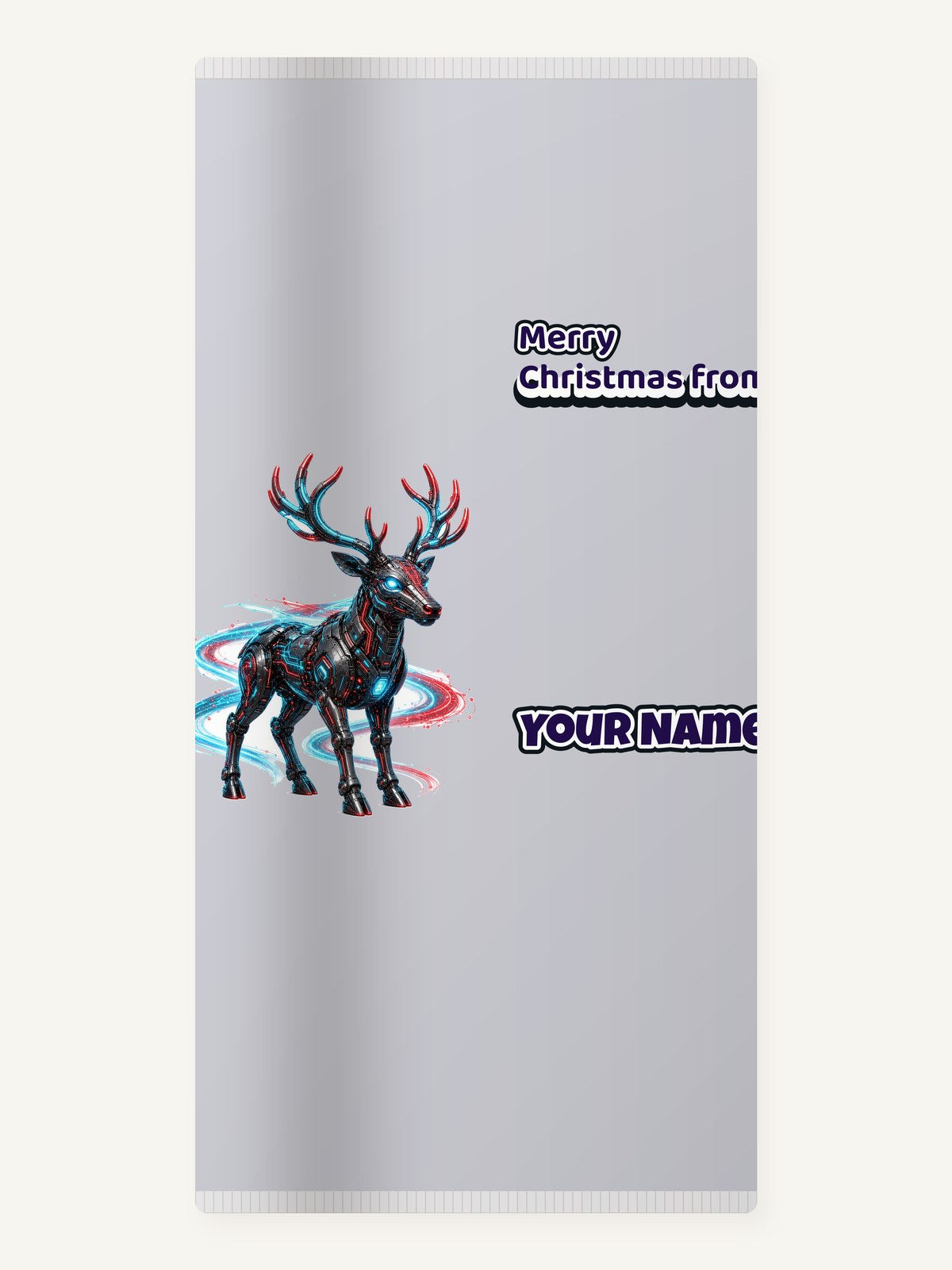 Neon Circuit Robot Reindeer Personalised Beach Towel