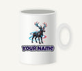 Neon Circuit Robot Reindeer Personalised Christmas Mug