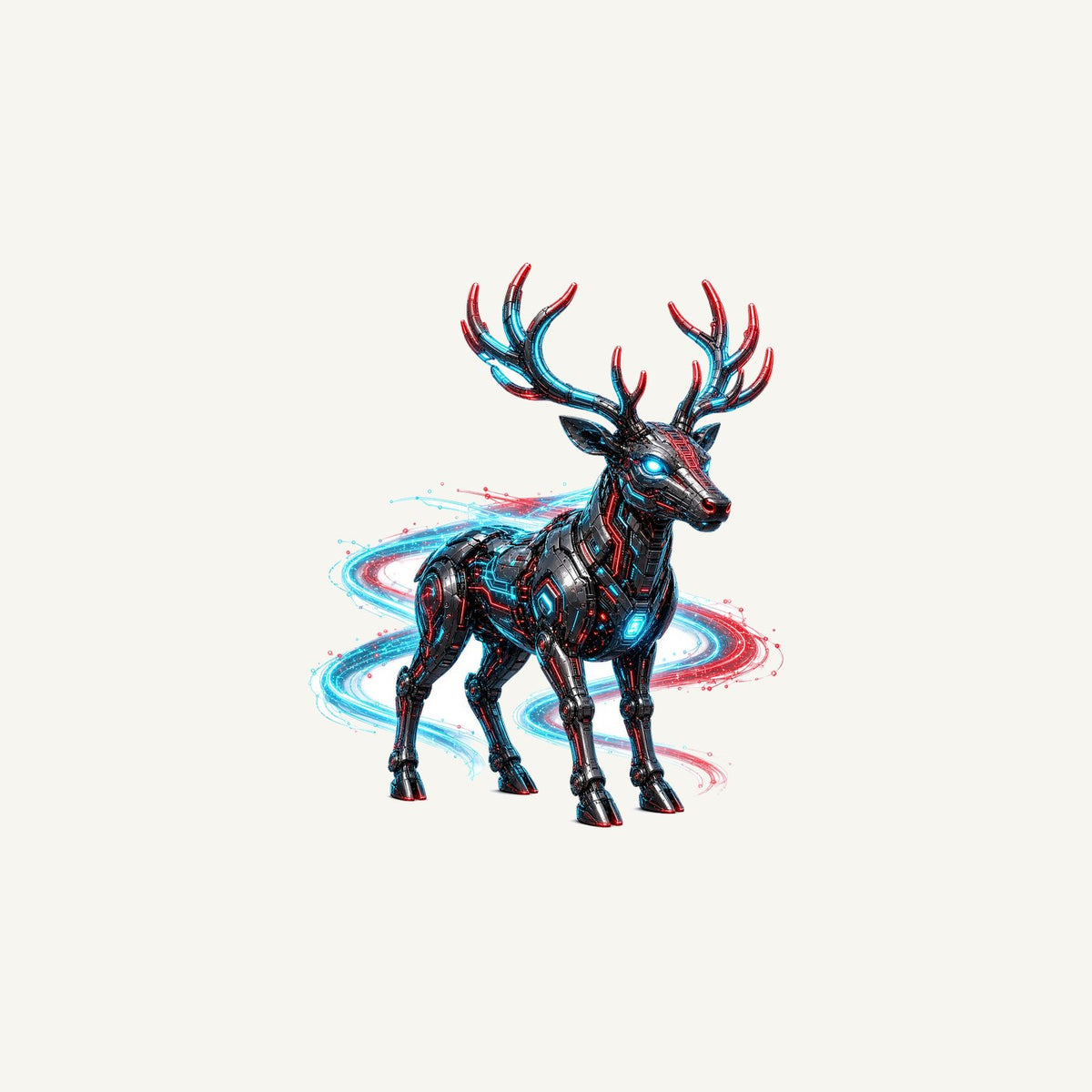 Neon Circuit Robot Reindeer Personalised Christmas Mug