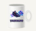 Neon Hover Sleigh Santa Personalised Christmas Mug