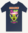 Neon Rave Reindeer Nineties Personalised Kids and Baby Christmas Tee