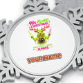 Neon Rave Reindeer Nineties Personalised Pewter Christmas Ornament
