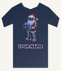 Neon Robot Santa Personalised Kids and Baby Christmas Tee