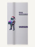 Neon Robot Santa Personalised Beach Towel