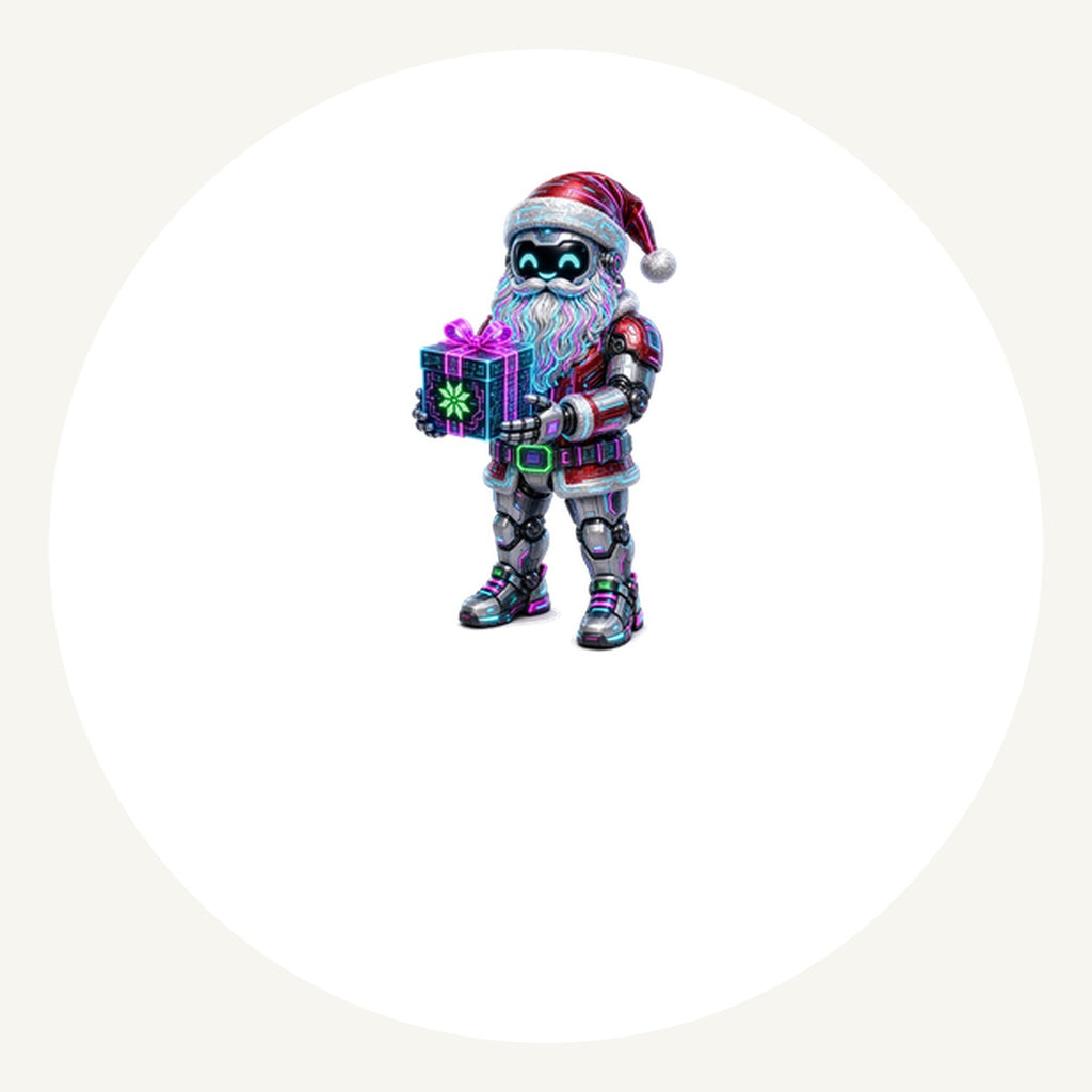 Neon Robot Santa Personalised Pewter Christmas Ornament