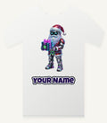 Neon Robot Santa Personalised Christmas T-Shirt and Hoodie