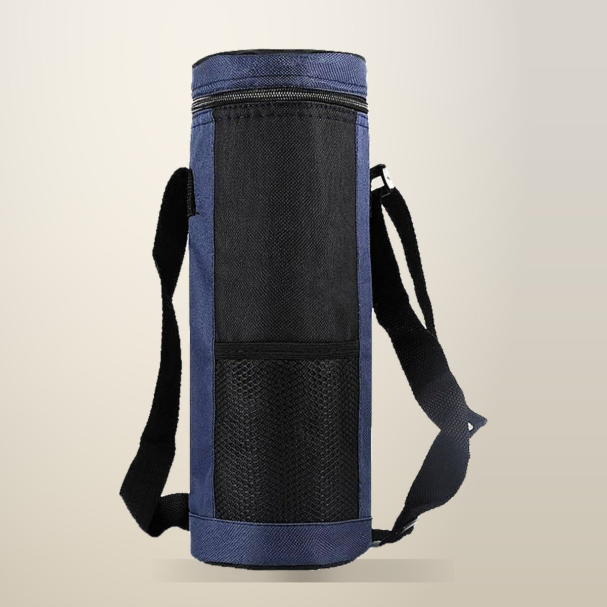 Insulated Wine Bottle Tote, Navy or Red, on a plain cream background