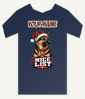 Nice List German Shepherd Personalised Kids and Baby Christmas Tee