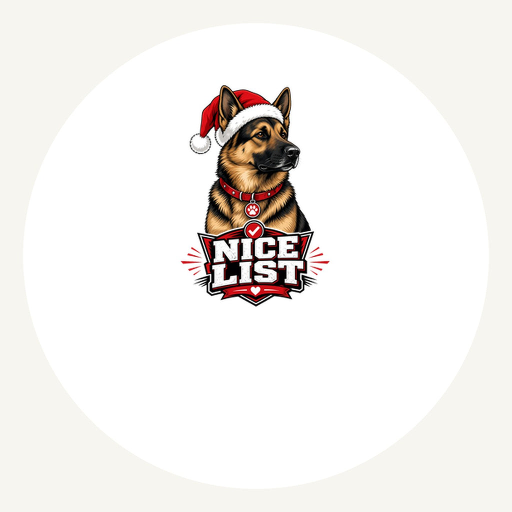 Nice List German Shepherd Personalised Pewter Christmas Ornament