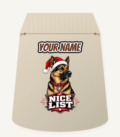 Nice List German Shepherd Personalised Santa Sack