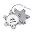 Nordic Candle And Pine Personalised Pewter Christmas Ornament