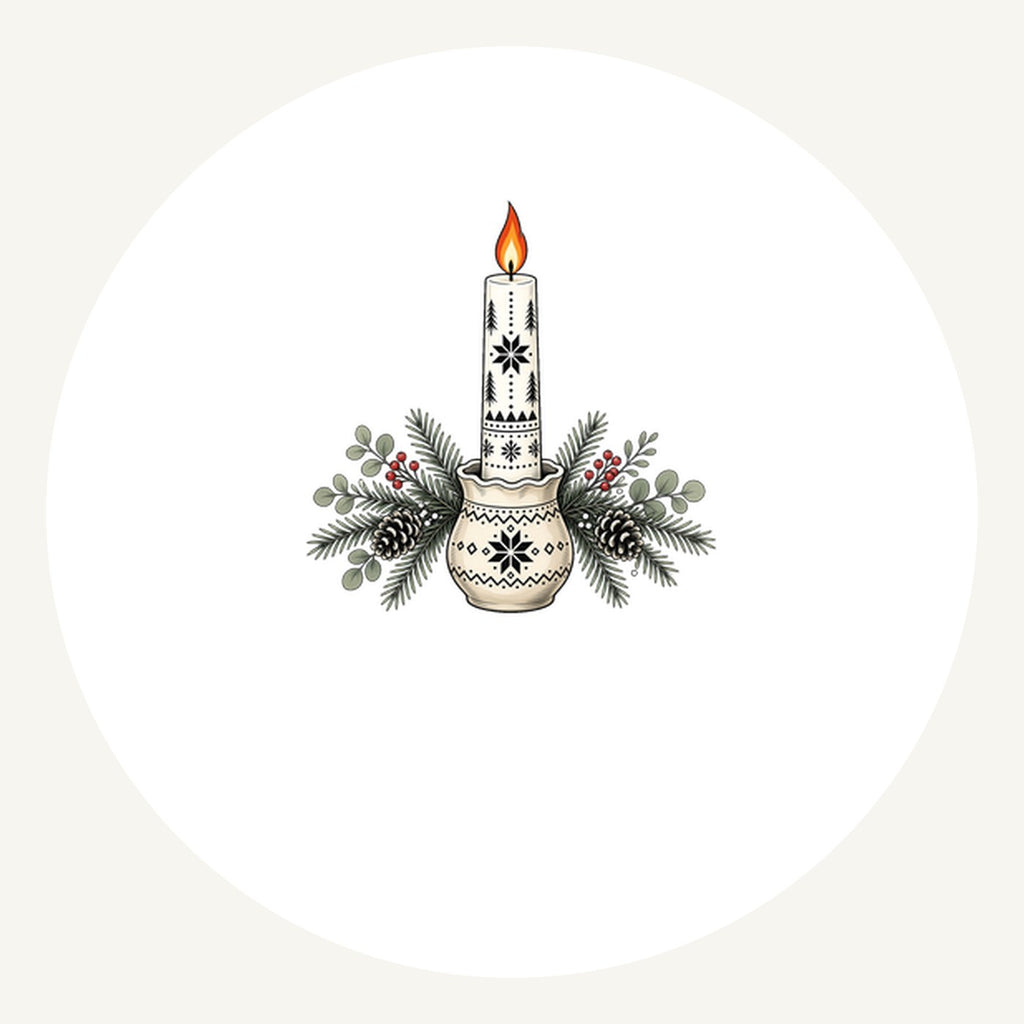 Nordic Candle And Pine Personalised Pewter Christmas Ornament