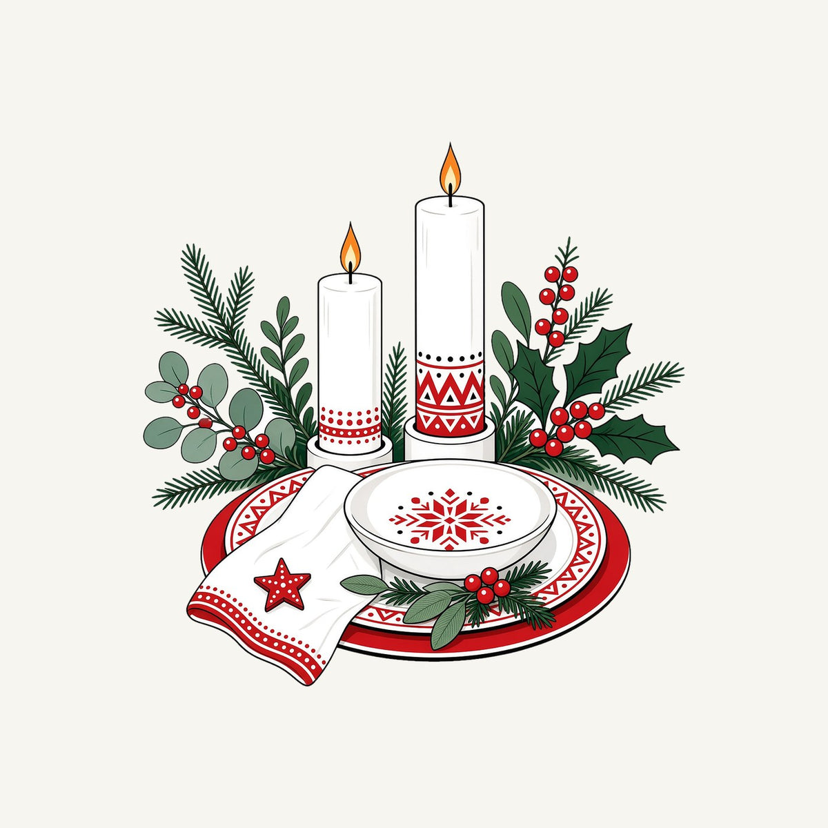 Nordic Candles And Table Setting Personalised Kids Tee and Baby Bodysuit