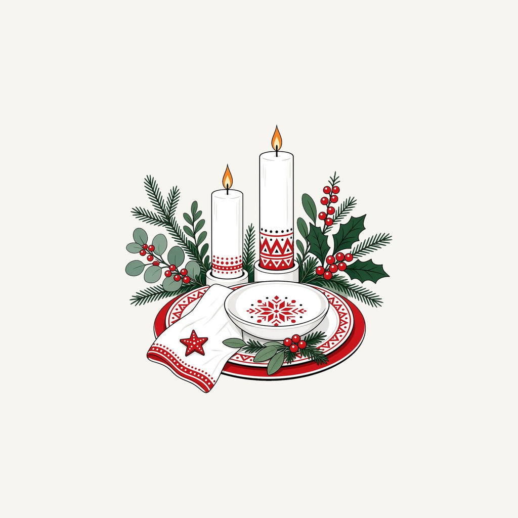 Nordic Candles And Table Setting Personalised Christmas Mug