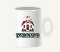 Nordic Cottage with Red Roof Personalised Christmas Mug