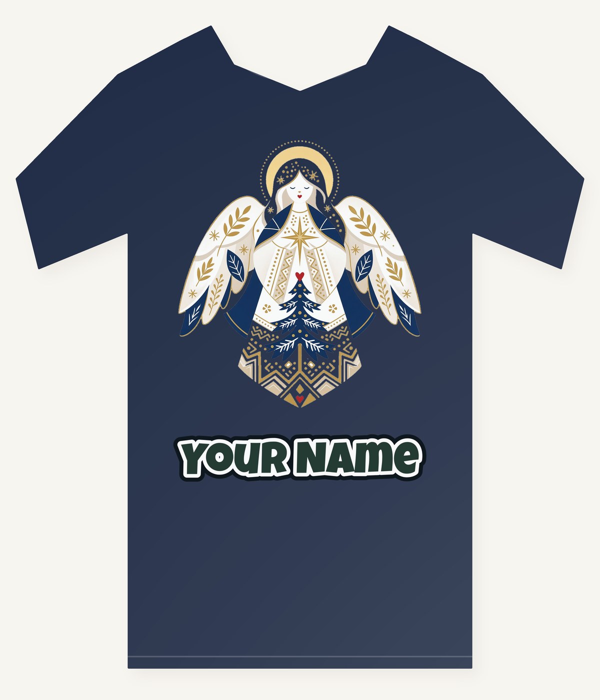 Nordic Folk Angel Personalised Kids Tee and Baby Bodysuit