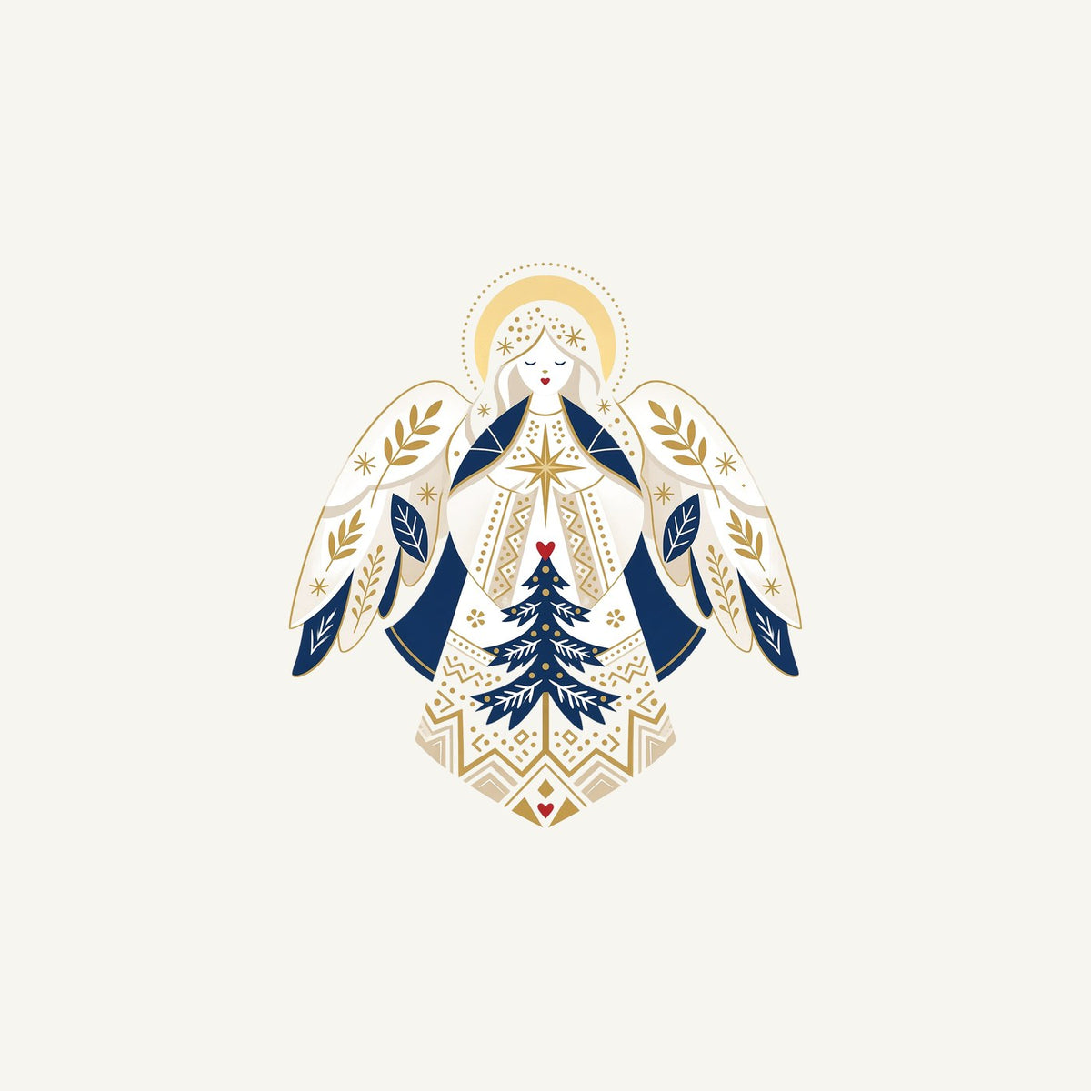 Nordic Folk Angel Personalised Christmas Mug