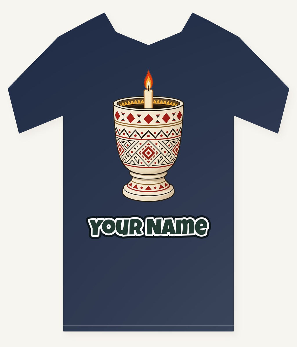 Nordic Folk Candle Cup Personalised Kids Tee and Baby Bodysuit