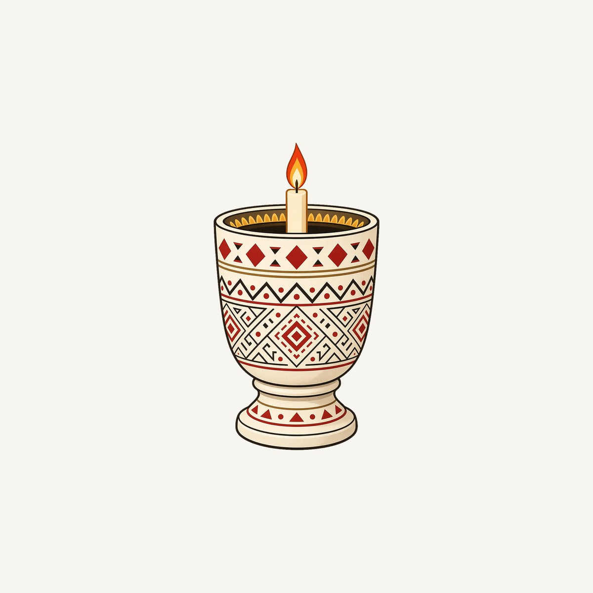 Nordic Folk Candle Cup Personalised Christmas Mug
