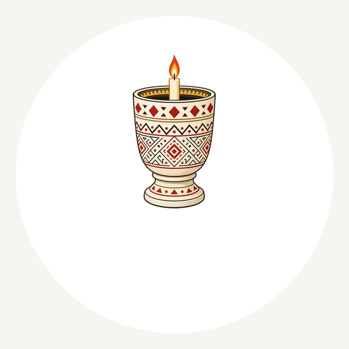 Nordic Folk Candle Cup Personalised Pewter Christmas Ornament