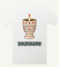 Nordic Folk Candle Cup Personalised Christmas T-Shirt and Hoodie