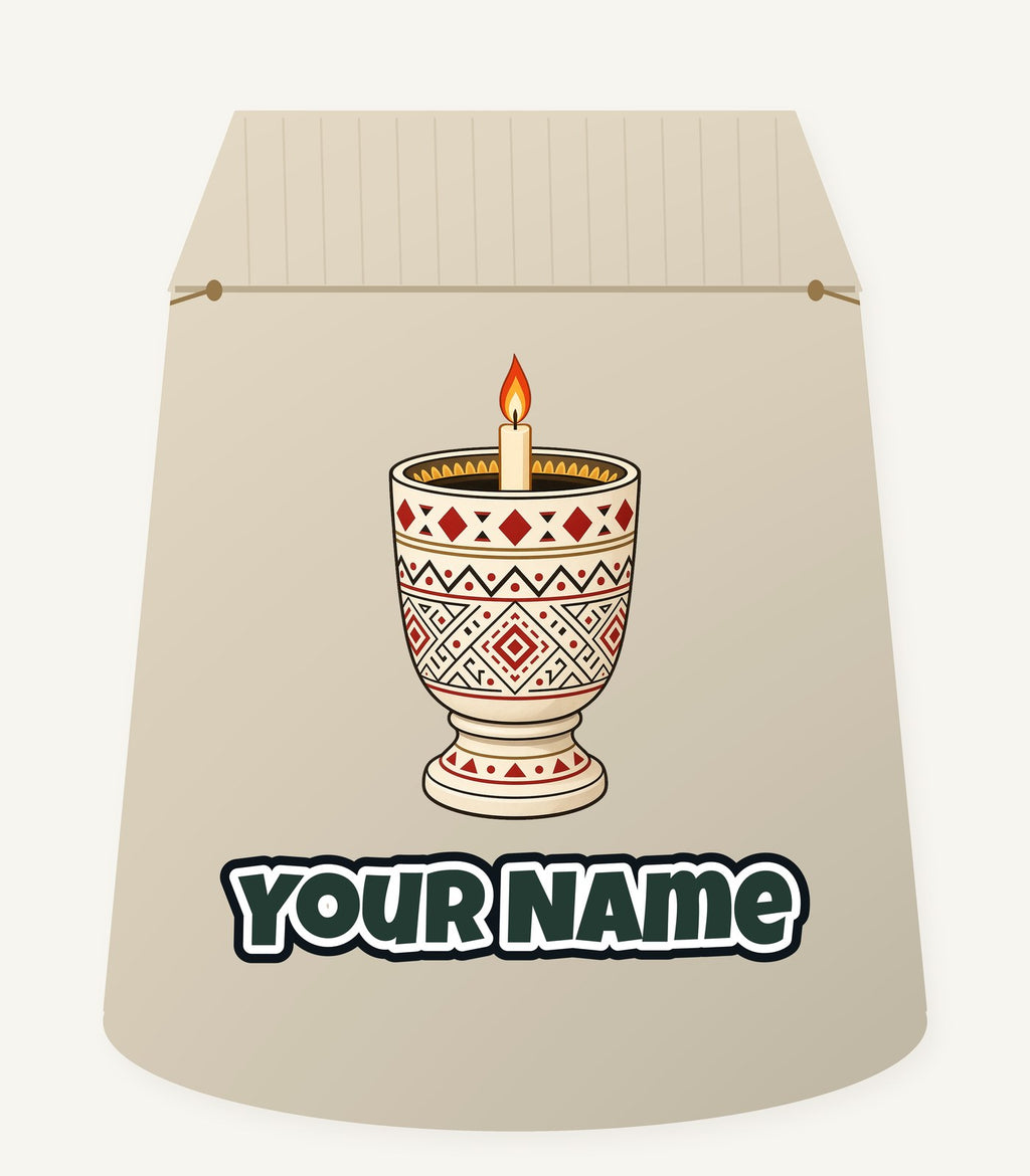 Nordic Folk Candle Cup Personalised Santa Sack