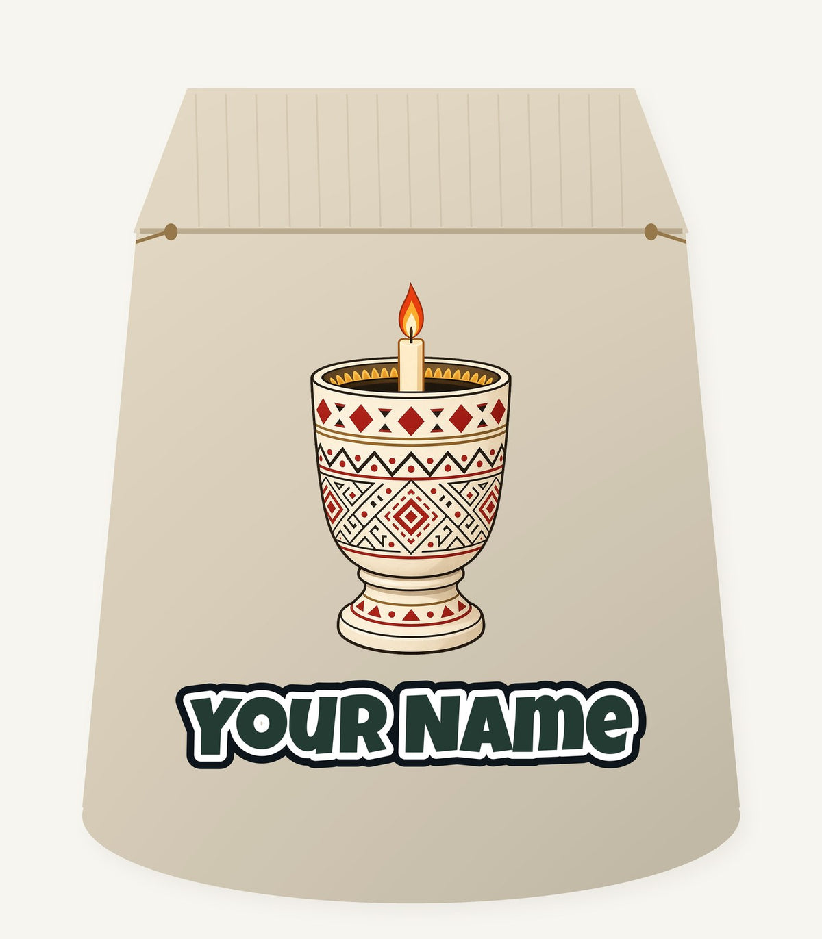 Nordic Folk Candle Cup Personalised Santa Sack