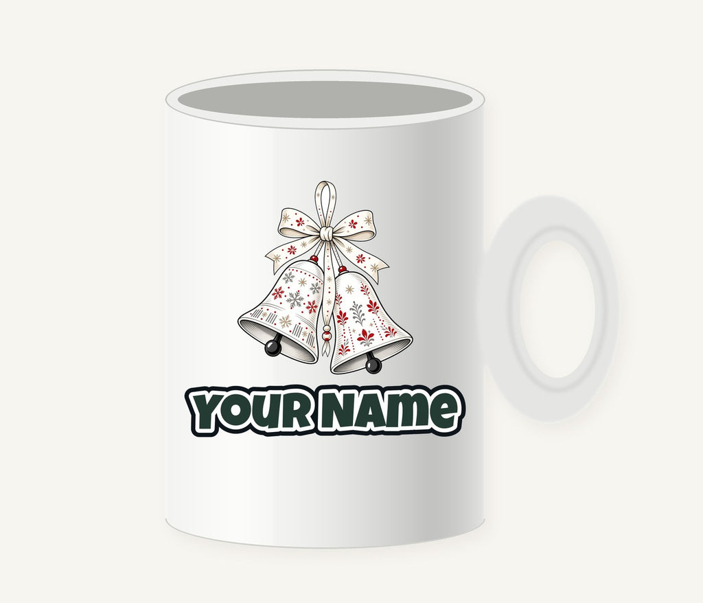 Nordic Folk Christmas Bells Personalised Christmas Mug