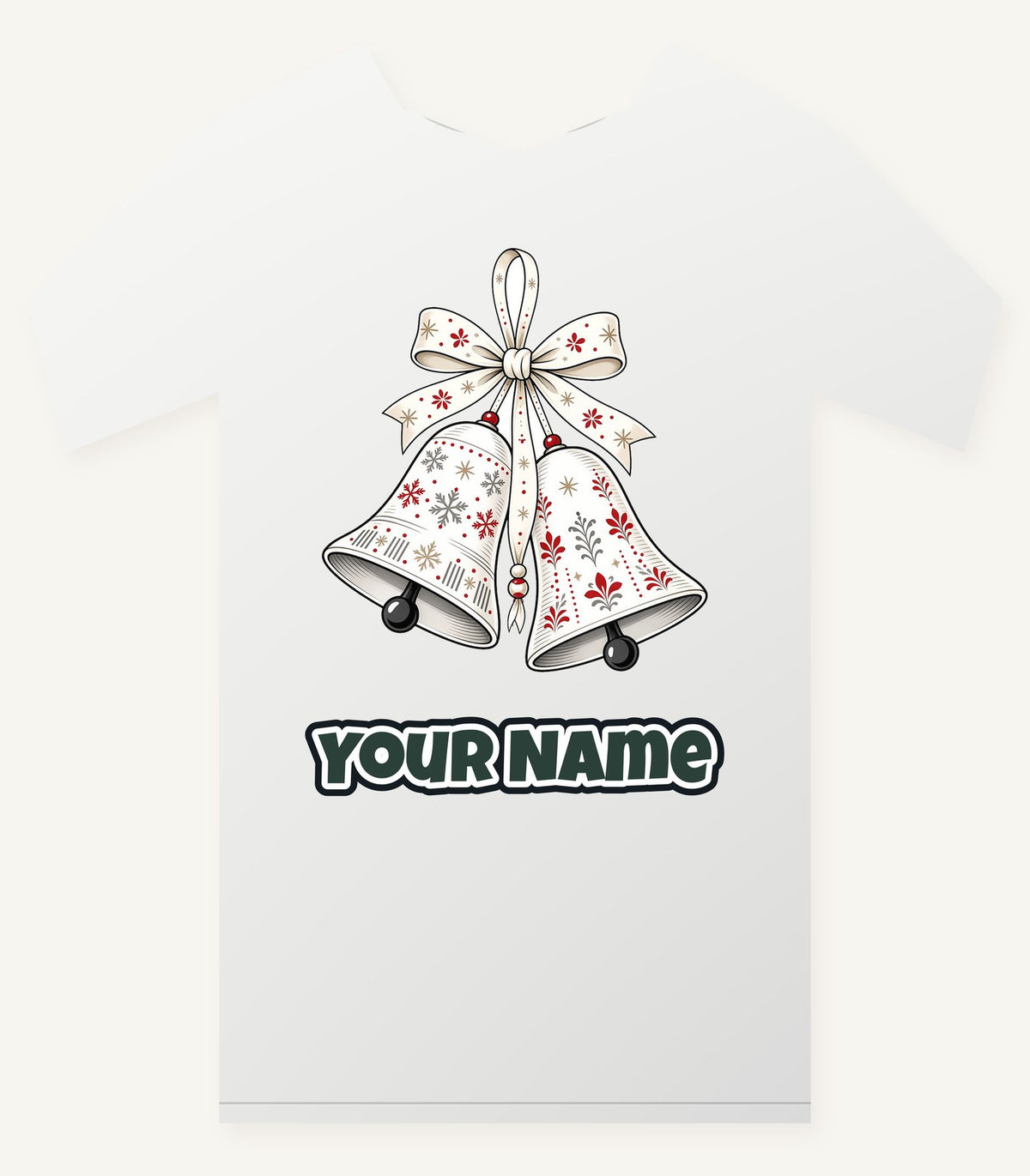 Nordic Folk Christmas Bells Personalised Christmas T-Shirt and Hoodie
