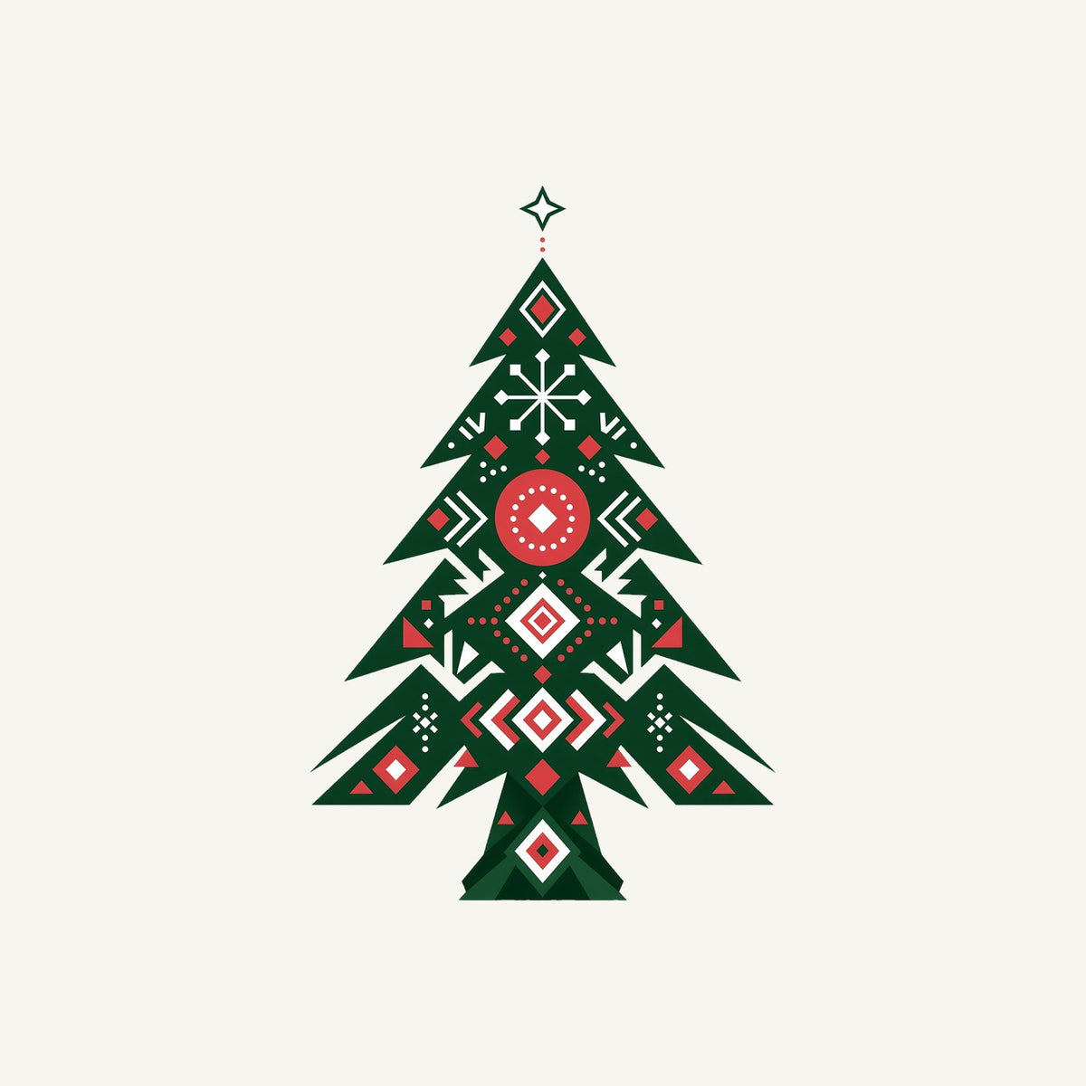 Nordic Folk Christmas Tree Personalised Kids Tee and Baby Bodysuit
