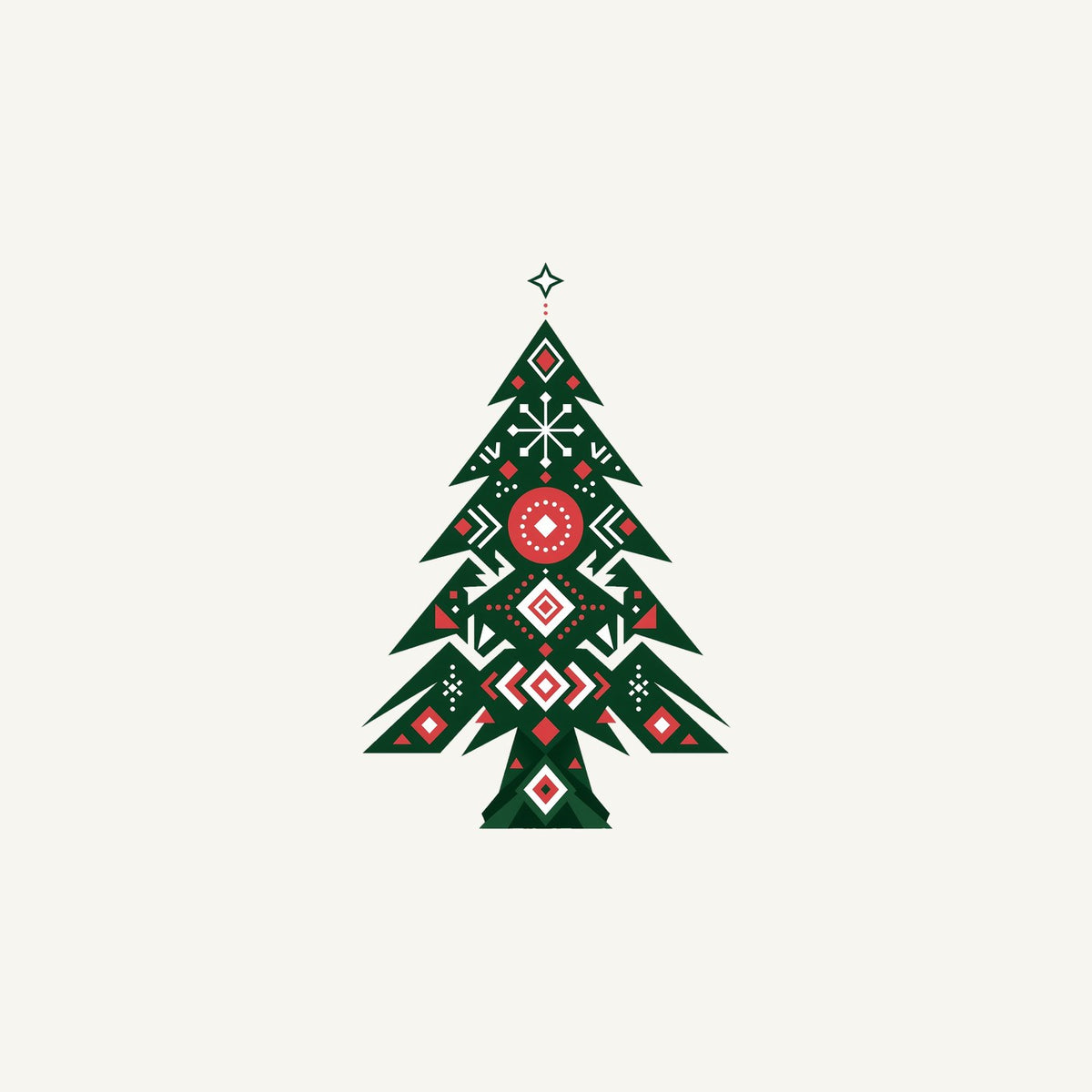 Nordic Folk Christmas Tree Personalised Christmas Mug
