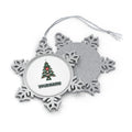 Nordic Folk Christmas Tree Personalised Pewter Christmas Ornament