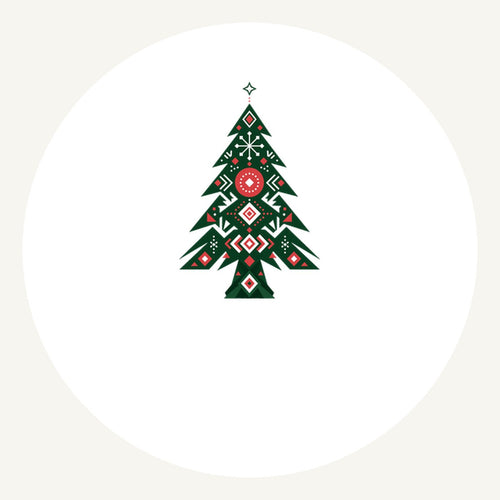 Nordic Folk Evergreen Christmas artwork, the design printed on the personalised ornament