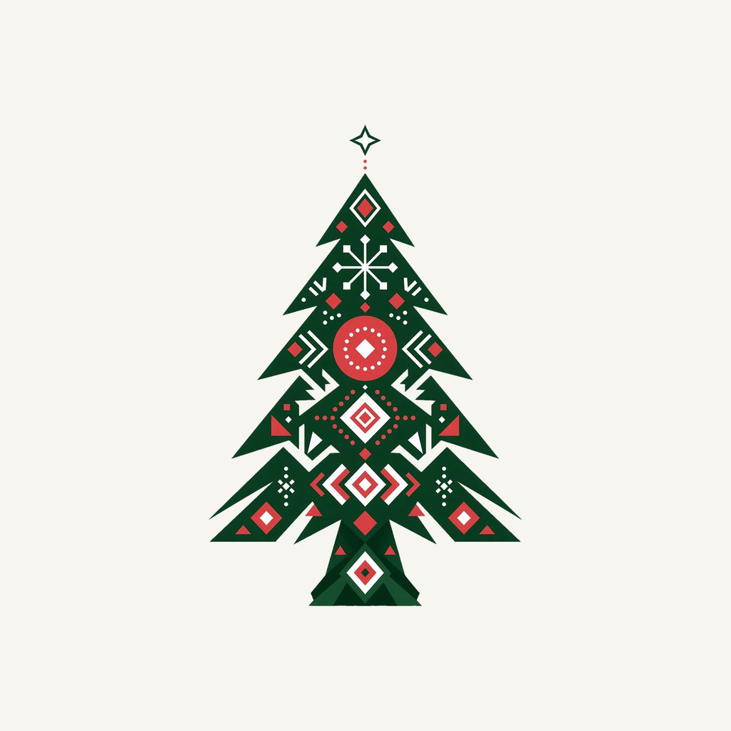 Nordic Folk Christmas Tree Personalised Christmas T-Shirt and Hoodie