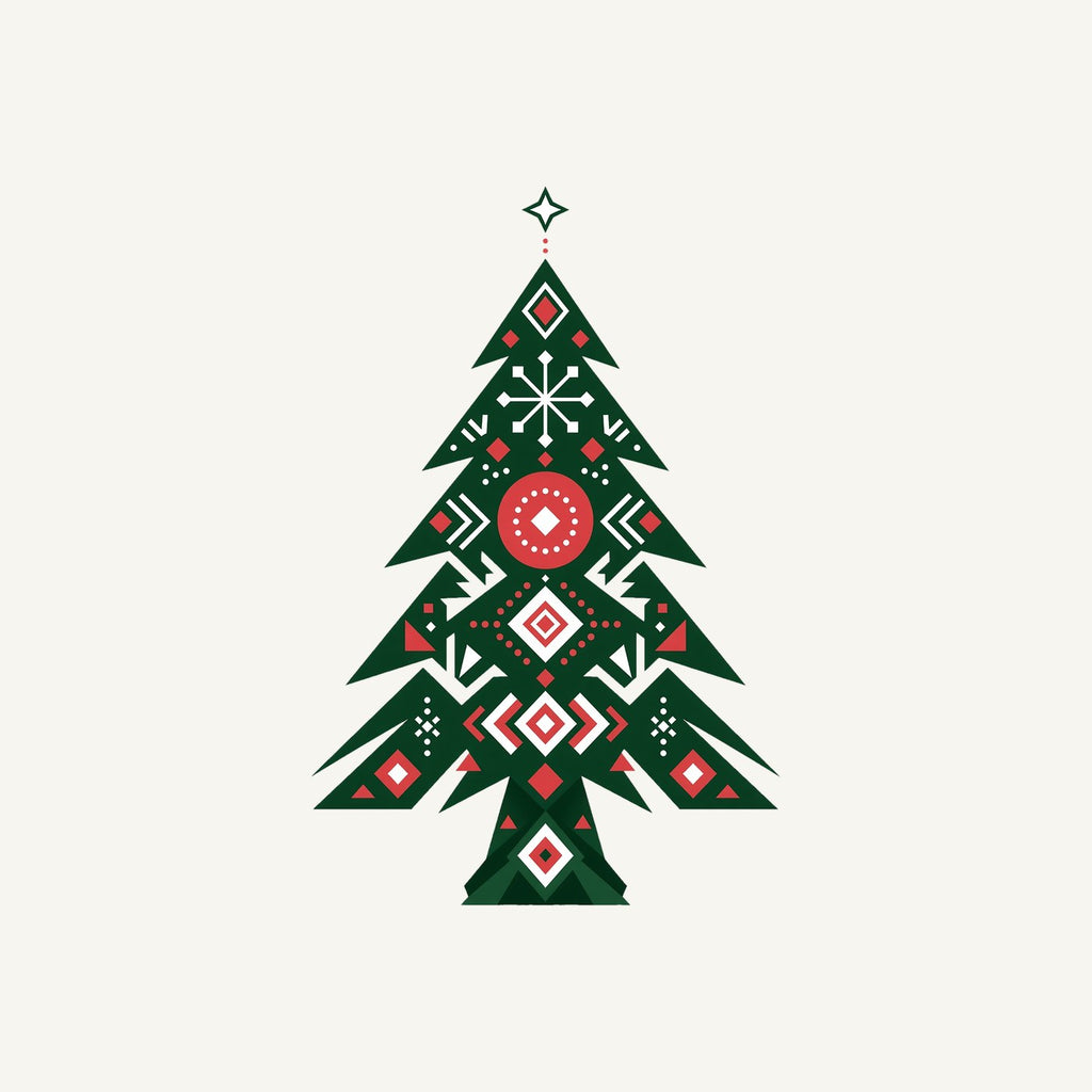 Nordic Folk Christmas Tree Personalised Santa Sack