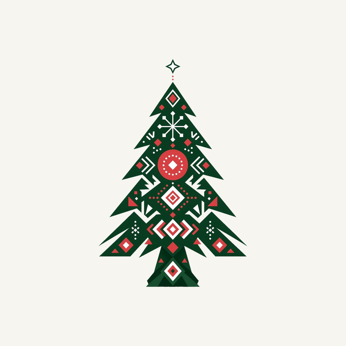 Nordic Folk Christmas Tree Personalised Santa Sack