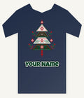 Nordic Folk Christmas Tree Personalised Kids and Baby Christmas Tee