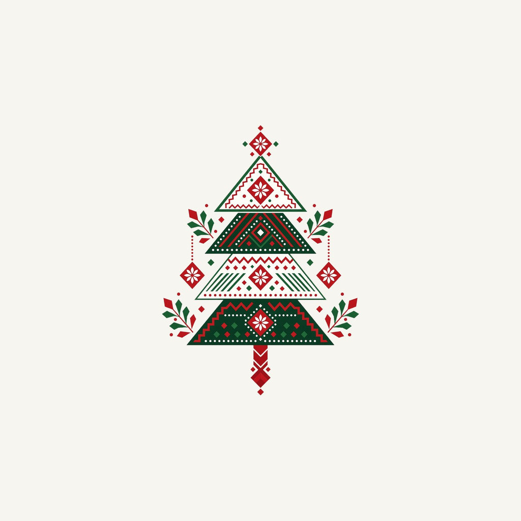 Nordic Folk Christmas Tree Personalised Christmas Mug
