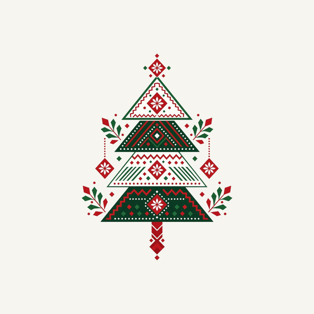 Nordic Folk Christmas Tree Personalised Christmas T-Shirt and Hoodie